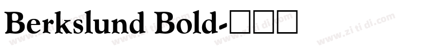 Berkslund Bold字体转换